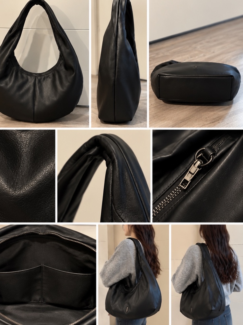 Thacker Black Hobo Bag